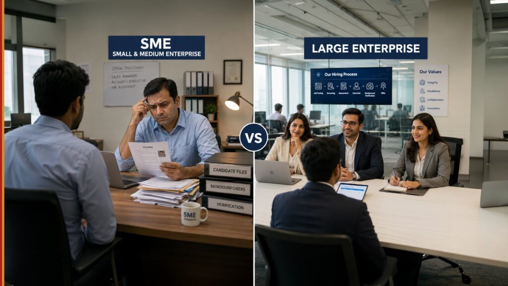 Comprehensive background checks and employment verification reduce hiring risks for Small & Medium Enterprises (SMEs). 